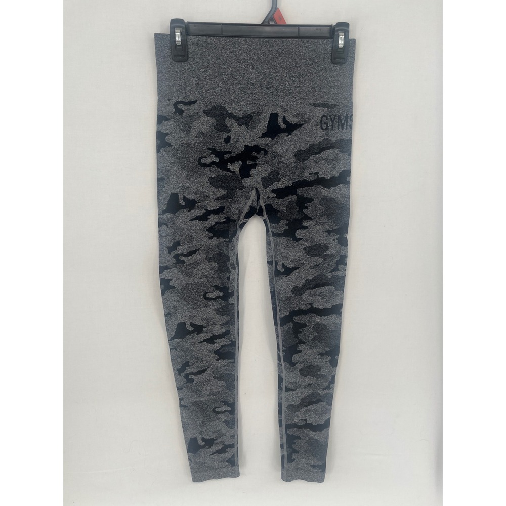 Gymshark Womens Gray Camo Seamless High Waisted Leggings Size M Activewear